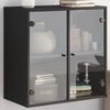 vidaXL Wall Cabinet with Glass Doors Black 68x37x68.5 cm