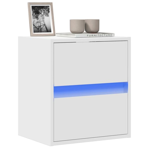 vidaXL TV Wall Cabinet with LED Lights White 41x31x45 cm