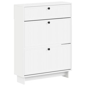 vidaXL Shoe Cabinet EDE 78 x 24 x 103 cm Engineered Wood White