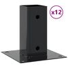 vidaXL Post Bases Square 12 pcs Anthracite 61x61 mm Powder-coated Steel