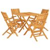 vidaXL 5 Piece Garden Dining Set Solid Wood Teak