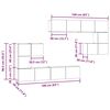 vidaXL TV Units Wall-mounted 4 pcs Black Oak Engineered wood
