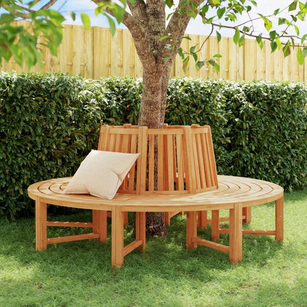 vidaXL Tree Benches 2 pcs Half Round &Oslash;201 cm Solid Wood Teak