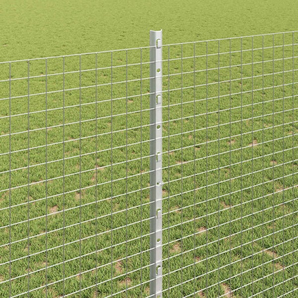 vidaXL Fence with Post Silver 1.4 x 25 m Steel