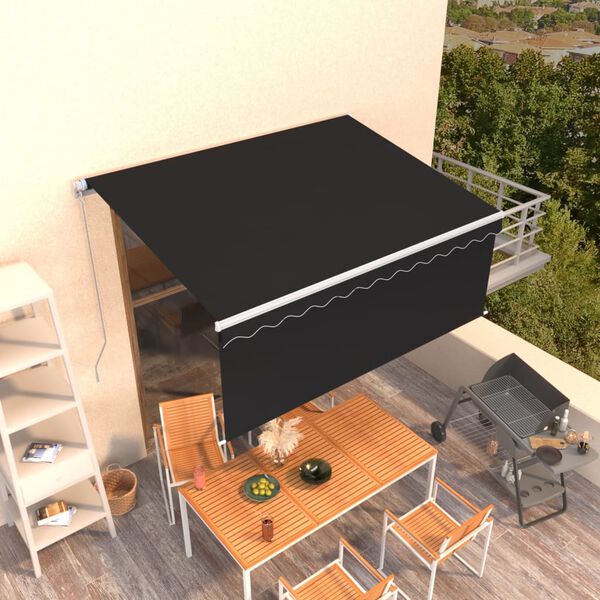 vidaXL Manual Retractable Awning with Blind 3x2.5m Anthracite