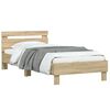 vidaXL Bed Frame without Mattress with Headboard Sonoma Oak 100x200 cm