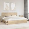 vidaXL Bed Frame with Headboard Sonoma 200 x 200 cm Solid Pine Wood
