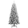 vidaXL Artificial Christmas Tree with Flocked Snow 150 cm PVC&PE