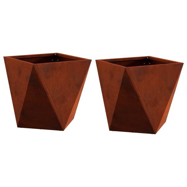 vidaXL Planter 2 pcs Rusty 30 x 30 x 30 cm Weathering Steel