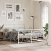 vidaXL Metal Bed Frame without Mattress with Footboard White 140x190cm