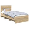 vidaXL Bed Frame with Headboard Sonoma Oak 90 x 200 cm Engineered Wood
