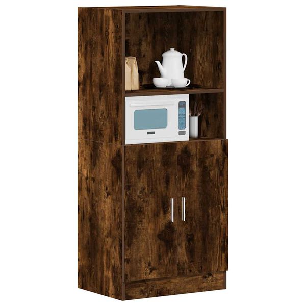 vidaXL Kitchen Cabinet Smoked Oak 57x41.5x131.5 cm Engineered Wood