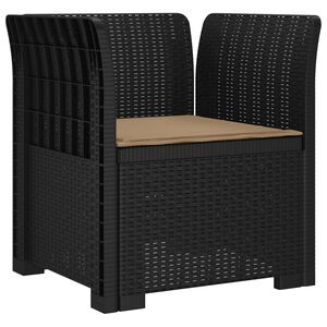 vidaXL 1-Seater Armchair with Cushion Rattan Look PP Anthracite