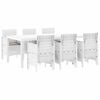 vidaXL Garden Dining Set 7 pcs White Polypropylene