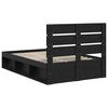 vidaXL Bed Frame with Headboard Black 120 x 190 cm Solid Pine Wood