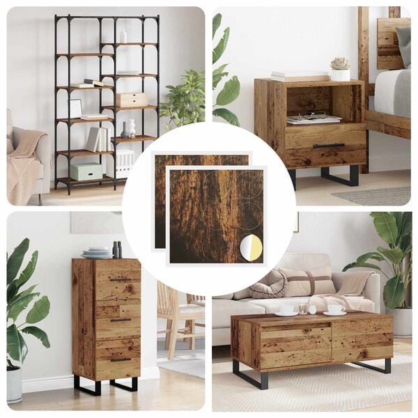 vidaXL Self-adhesive Screw Cover 2 pcs Old Wood &Oslash; 20 x 0.5 mm