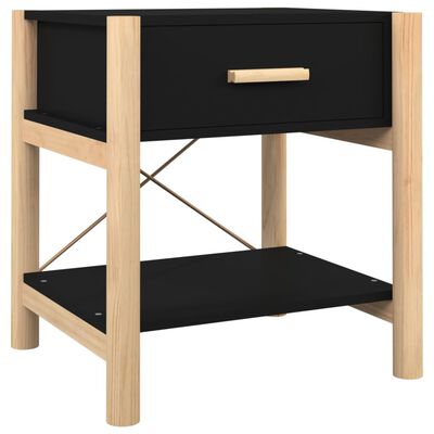 vidaXL Bedside Tables 2pcs Black 42x38x45 cm Engineered Wood