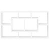 vidaXL Wall Display Shelf 8 Compartments High Gloss White