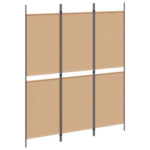 vidaXL 3-Panel Room Divider Beige 150 x 180 cm Fabric