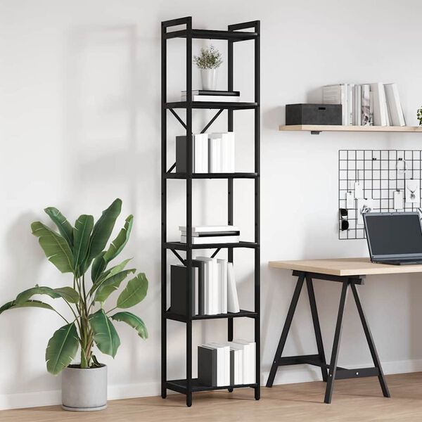 vidaXL Bookshelf Black Oak 40 x 30 x 189.5 cm Engineered Wood