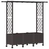 vidaXL Raised Bed with Trellis and Roof Brown 162.5 x 40 x 142 cm PP