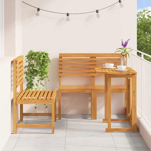 vidaXL Garden Bistro Set 3 pcs Brown Solid Acacia Wood