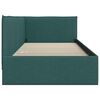 vidaXL Corner Bed Frame with Headboard Dark green 90 x 190 cm Fabric