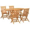 vidaXL Garden Dining Set 5 pcs Brown 160 x 80 x 75 cm Solid Teak Wood