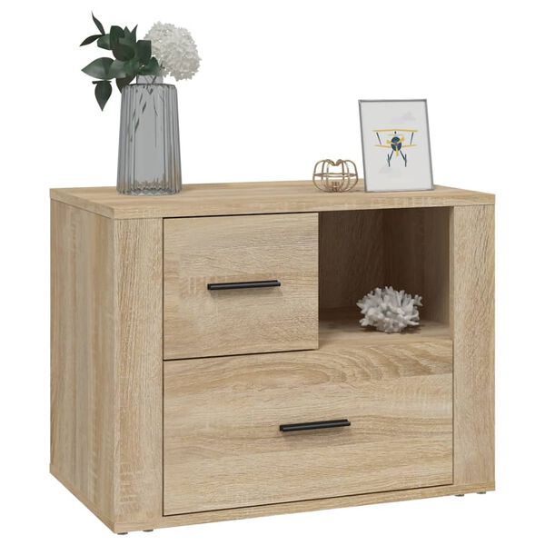 vidaXL Bedside Cabinet Sonoma Oak 60x36x45 cm Engineered Wood