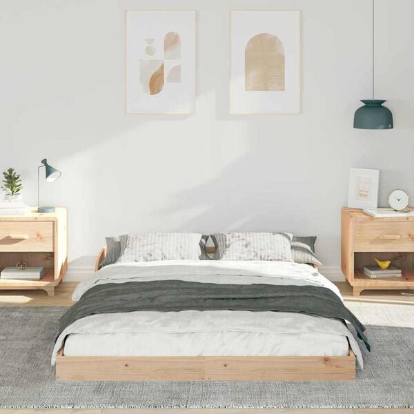 vidaXL Bed Frame Brown 120 x 200 cm Solid Pine Wood