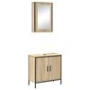 vidaXL Bathroom Furniture Set with Shelf 2 pcs Brown 60 x 30 x 60 cm