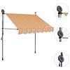vidaXL Manual Retractable Awning with LED 150 cm Yellow and Blue