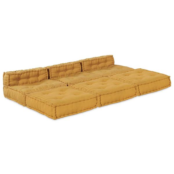 vidaXL Modular Sofa 4 pcs Yellow Fabric