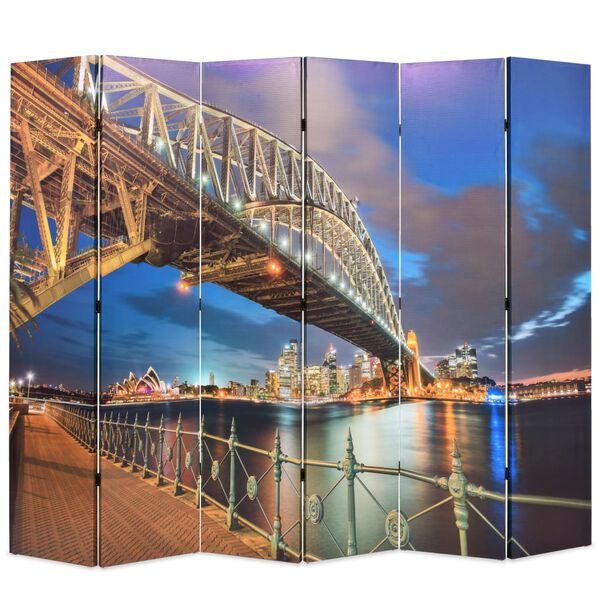 vidaXL Folding Room Divider 228x170 cm Sydney Harbour Bridge