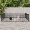 vidaXL Outdoor Dog Kennel Steel 15.05 m&sup2;