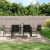 vidaXL 7 Piece Garden Dining Set Black Textilene and Steel