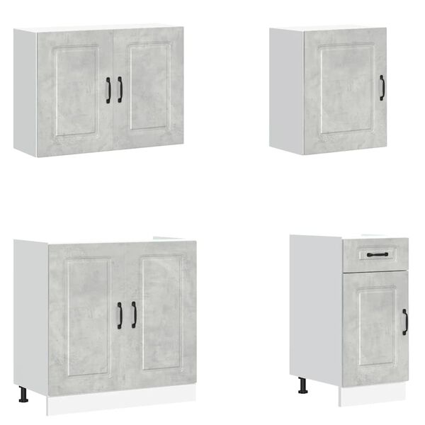 vidaXL 7 Piece Kitchen Cabinet Set Kalmar Concrete Grey Engineered Wood