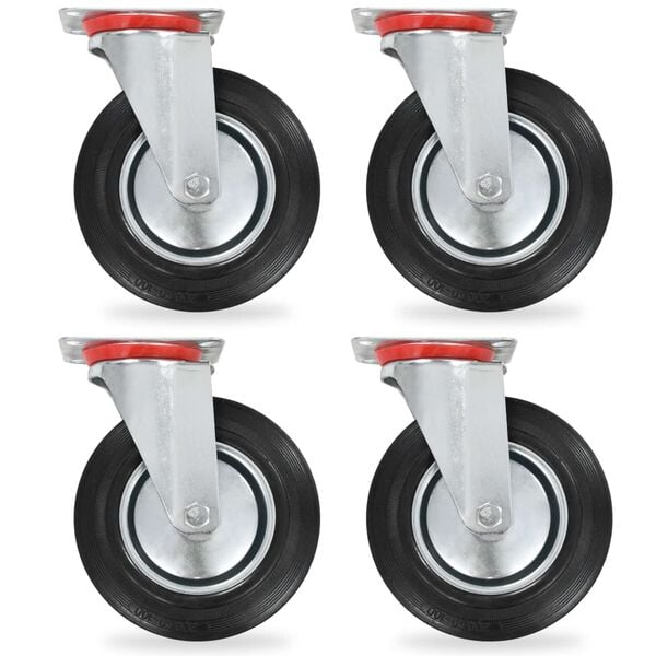 vidaXL Swivel Casters 4 pcs 200 mm