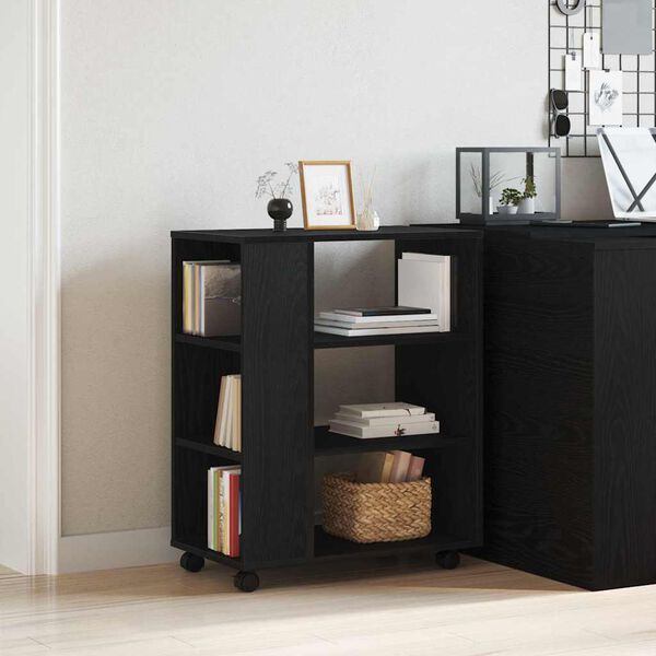 vidaXL Storage Cabinet Black Oak 60 x 35 x 75 cm Engineered Wood