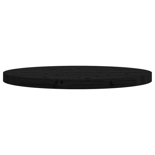 vidaXL Table Top Round Black Ø60x3 cm Solid Wood Pine