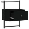 vidaXL Bedside Cabinet Wall-mounted Black 35x30x51 cm Engineered Wood