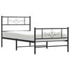 vidaXL Metal Bed Frame without Mattress with Footboard Black 100x200cm