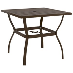 vidaXL Garden Table | Brown | Powder-coated steel | Medium | Industrial