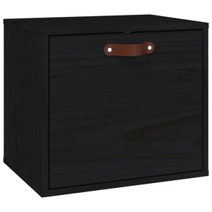vidaXL Wall Cabinet Black 40x30x35 cm Solid Wood Pine