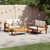vidaXL 3 Piece Garden Sofa Set with Cushions Solid Wood Acacia
