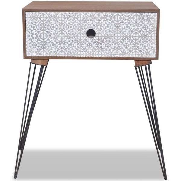 vidaXL Nightstand with 1 Drawer Rectangular Brown