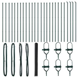 vidaXL Fence Post Grey 50 x 1.6 m (50 mm mesh) Steel and PVC