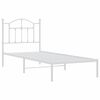 vidaXL Metal Bed Frame without Mattress with Headboard White 80x200cm