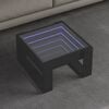 vidaXL Coffee Table with Infinity LED Black 50x53x30 cm
