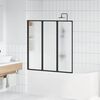vidaXL Shower Screen Folding Black 120 x 2 x 117 cm Aluminium